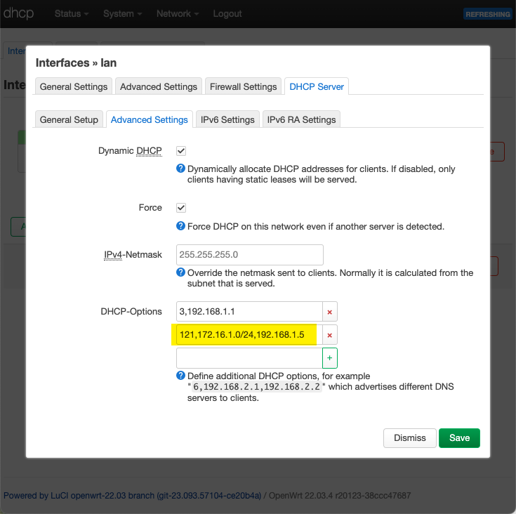 tunnel router firewall config